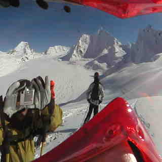 Goggle Reflection of the Pencil Glacier, Valdez, Alaska, Alyeska Resort