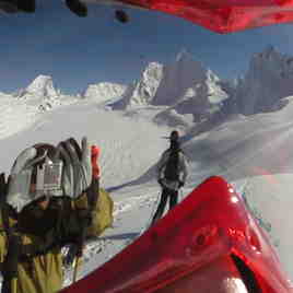 Goggle Reflection of the Pencil Glacier, Valdez, Alaska, Alyeska Resort