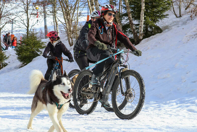 vélo sur  neige  prapoutel, Les 7 Laux