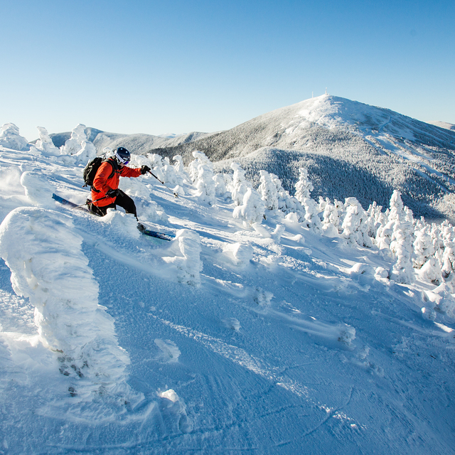 Above Tree-line skiing on Burnt Mountain, Sugarloaf