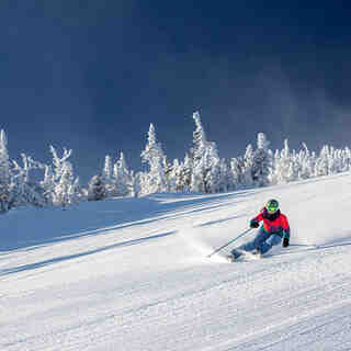 Carving corduroy on Haulback, Sugarloaf