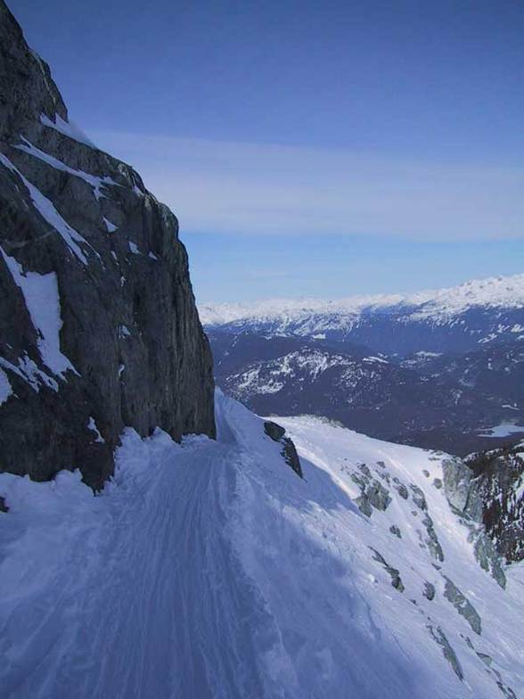 Cunning shortcut to Secret Bowl from the Glacier Chair, Blackcomb Mountain, BC, Whistler Blackcomb