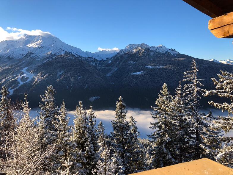 View across the Valley to Les Arcs, La Rosière