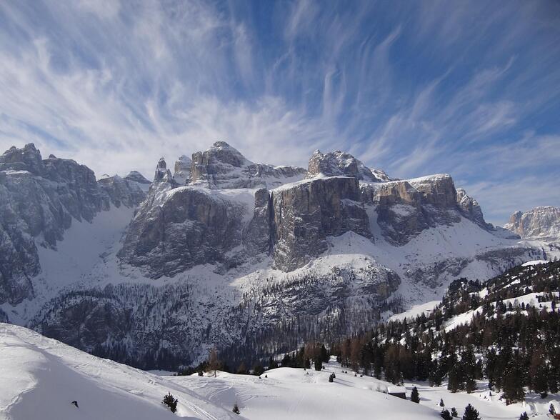 Sella from above Colfosco, Colfosco (Alta Badia)