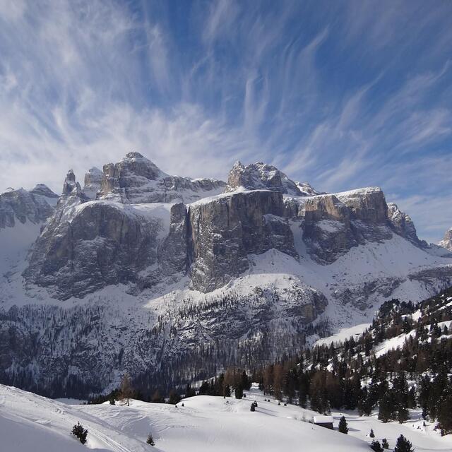 Sella from above Colfosco, Colfosco (Alta Badia)