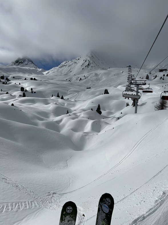 April 2023 snow above Belle Plagne, La Plagne