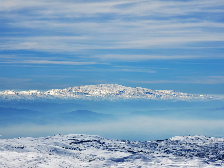 Mount Hermon From Mzaar Telephoto, Mzaar Ski Resort
