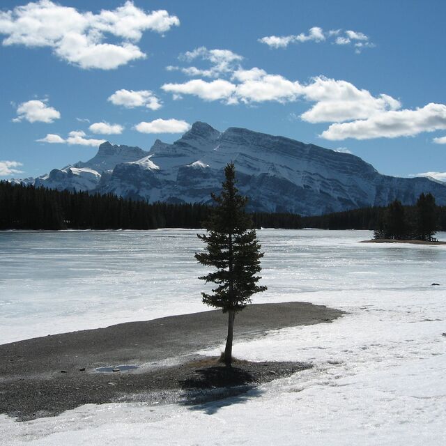 Frozen Lakeside in Banff, Banff Mt Norquay