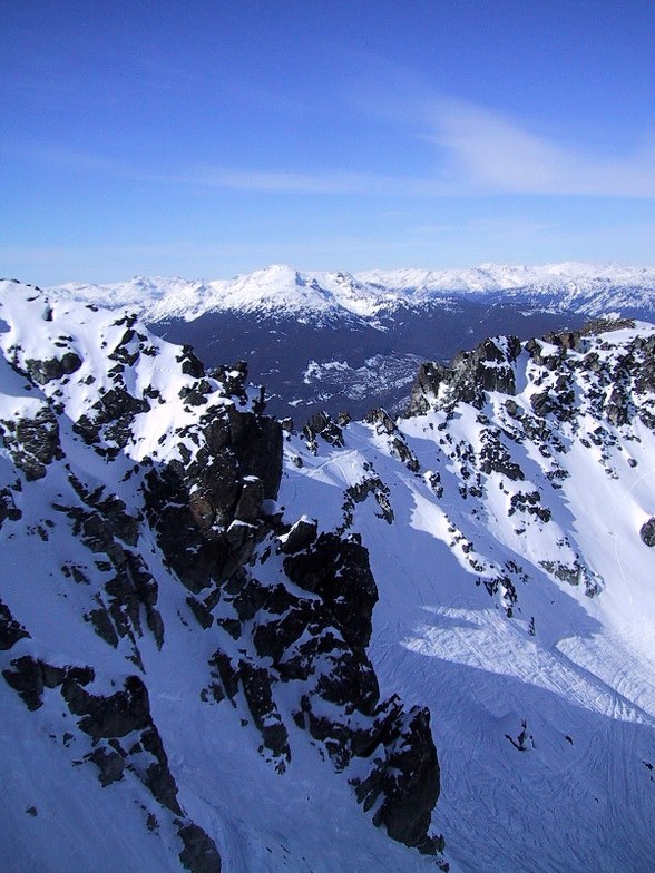 Entrance to Spanky's Chute, Blackcomb, BC, Whistler Blackcomb