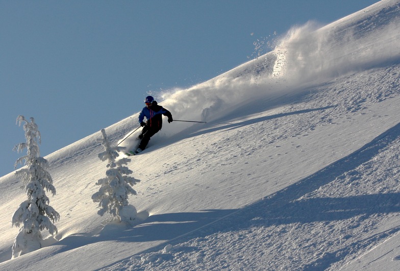 Blue bird powder day at Hoodoo, Hoodoo Ski Area