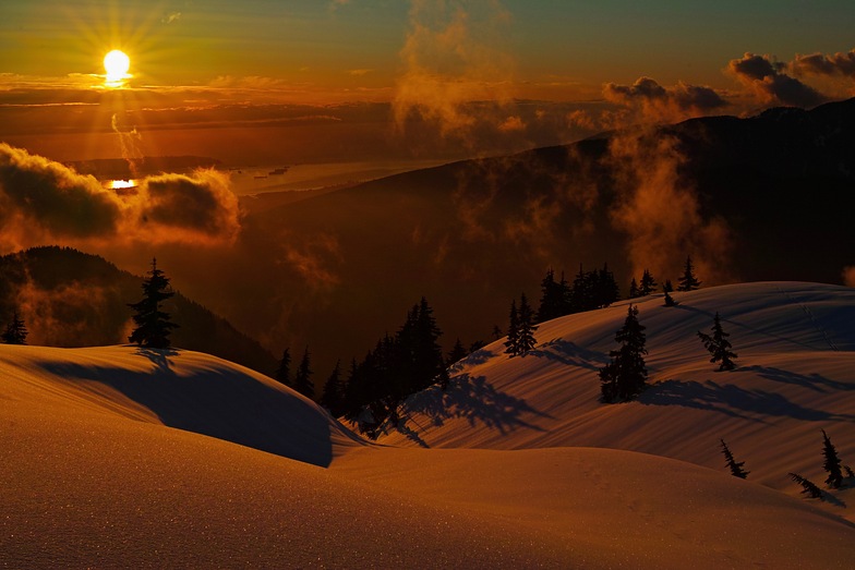 Early season sunset, Mt Seymour