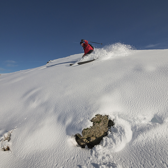 Skiing fresh snow on Foel Eryr., Foel Cwmcerwyn
