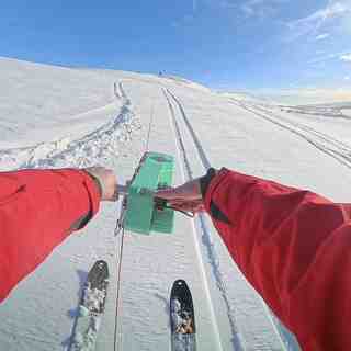 Using the Zoa PL1 portable ski lift on Foel Eryr., Foel Cwmcerwyn