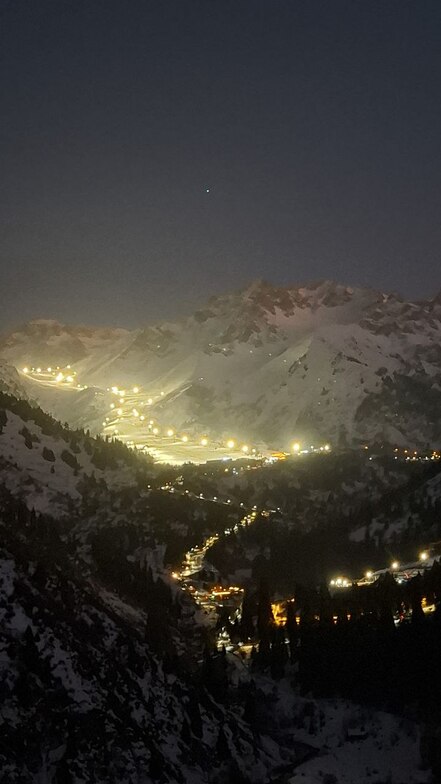 Шимбулак ночью, Shymbulak