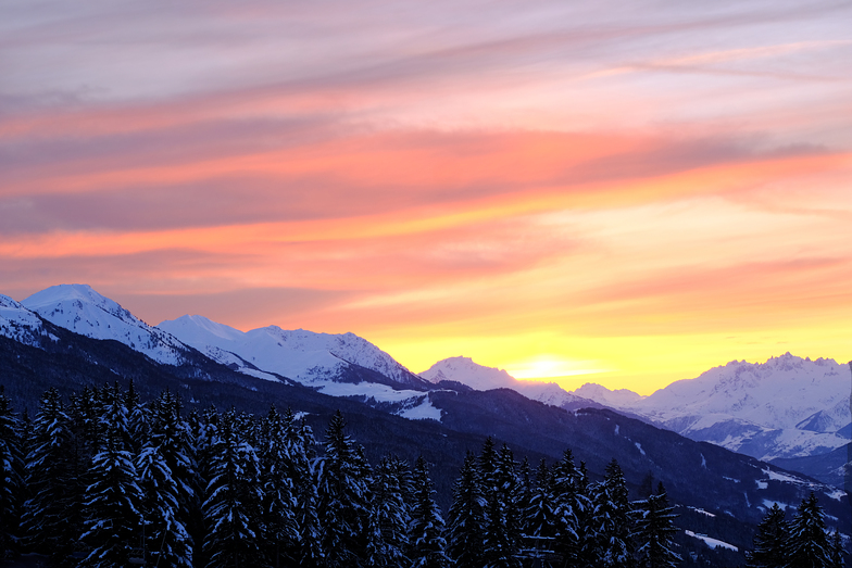 Sunset down the valley, Les Arcs