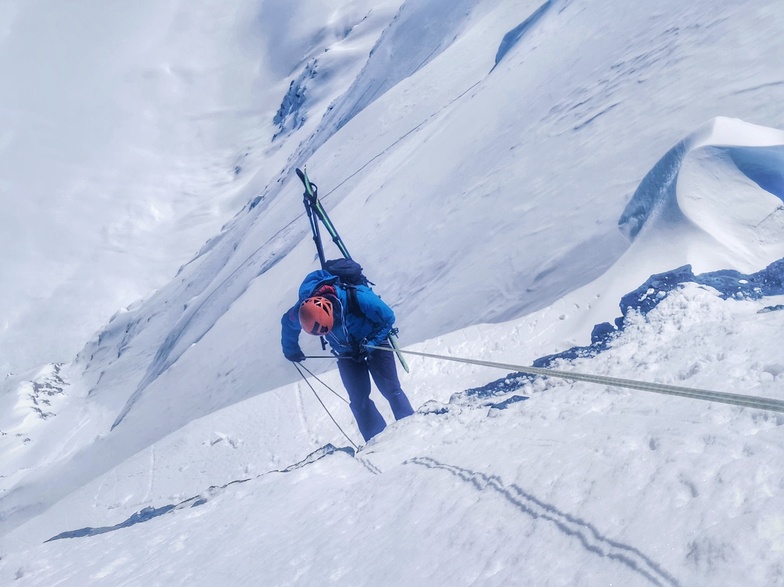 Abbing into Grande Sassiere, Val d'Isere