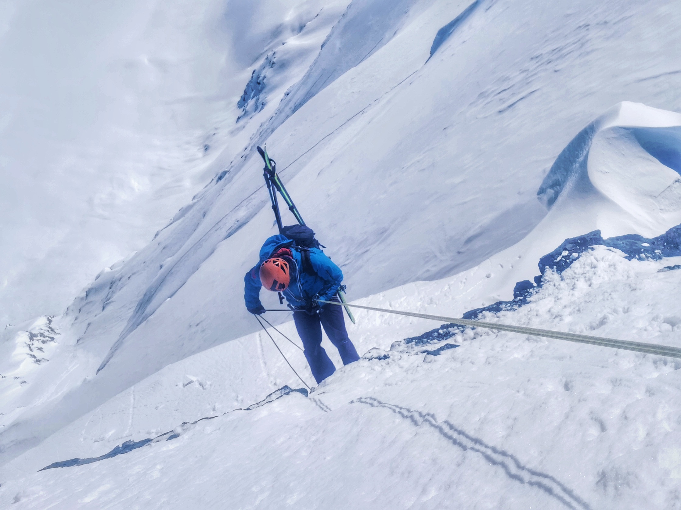 Abbing into Grande Sassiere, Val d'Isere
