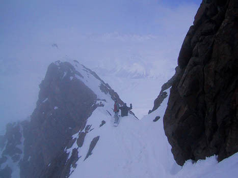 Entrance to the Sin Salida Couloir, Las Lenas, Argentina, Las Leñas