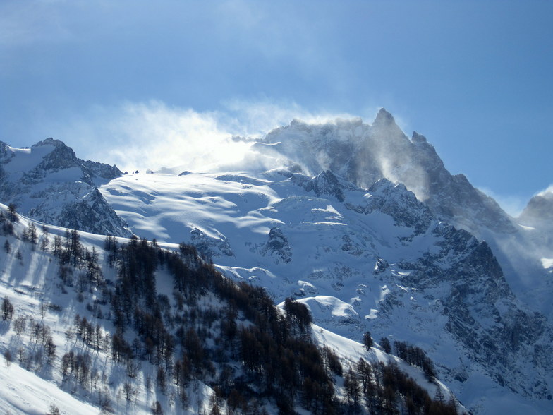 la meije, smokin!! in strong norwester, La Grave-La Meije