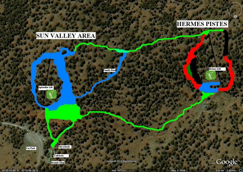 South Face Piste Map, Mt Olympus