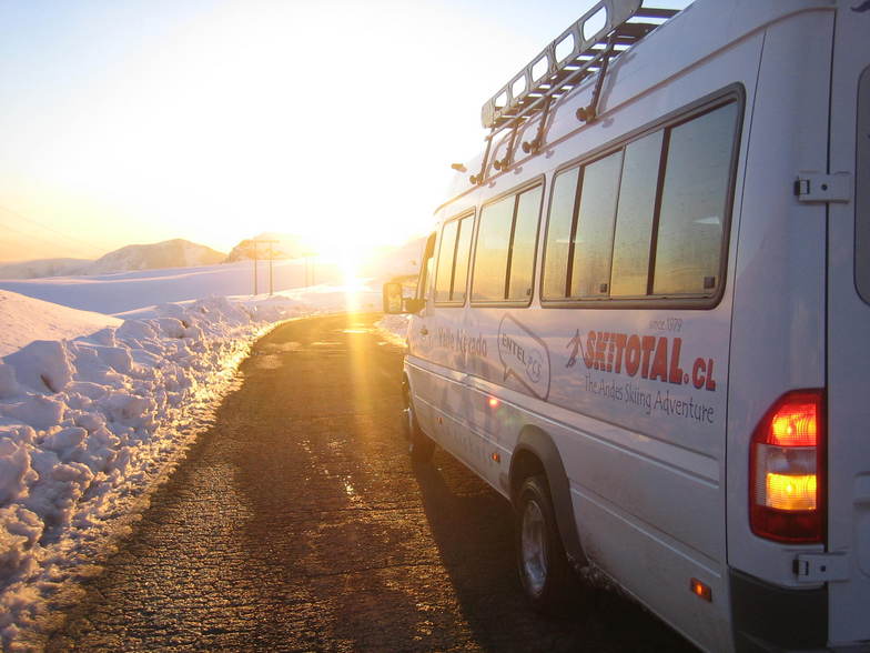 ocaso en valle, Valle Nevado