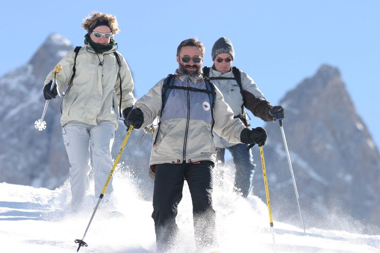 Snow shoes at Albiez - village in the alps, Albiez-Montrond