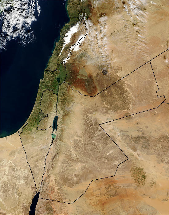 Middle east seen from space, Cedars