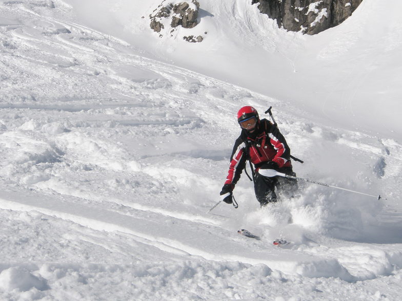 Edward on the eastern face of the Weissflugipfil above Davos