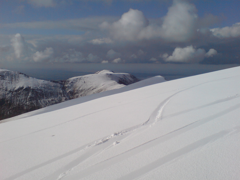 From Y Garn Snowdonia looking towards Foel Goch and Mynydd perfedd and further back anglesey