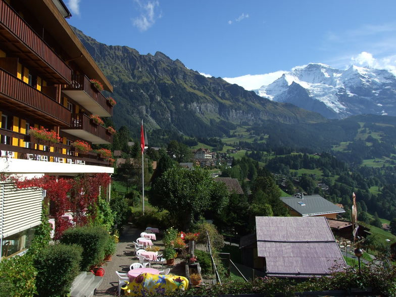 Wengen vilage with Jungfrau