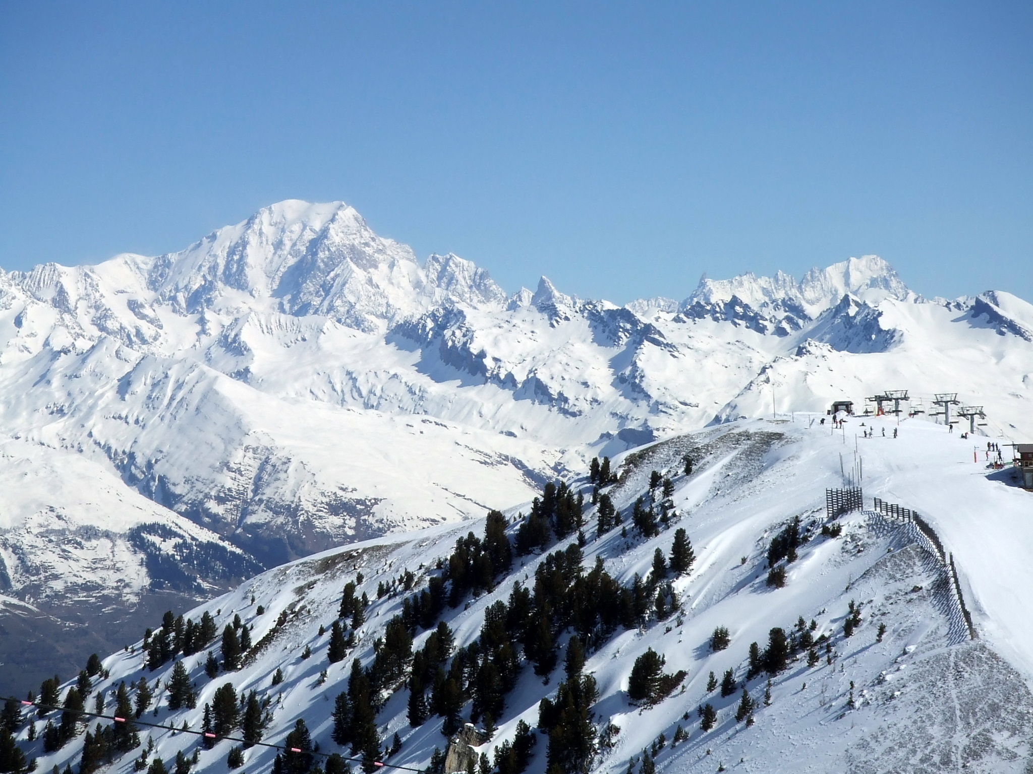 Le Mont-Blanc depuis l&#39;Arpette (2400m)., La Plagne
