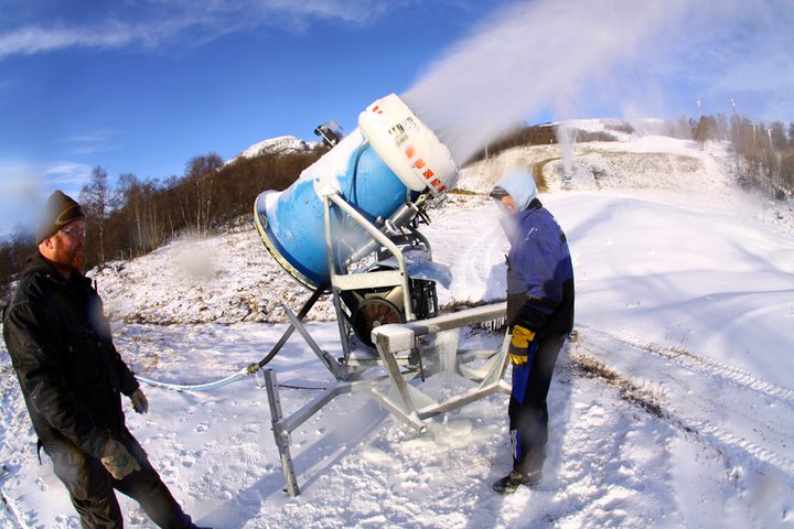 Snow making in Oppdal, Norway