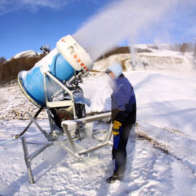 Snow making in Oppdal, Norway
