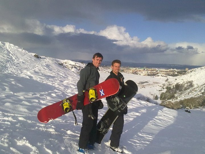 Snowboarding in the Pentland Hills, UK, Yad Moss