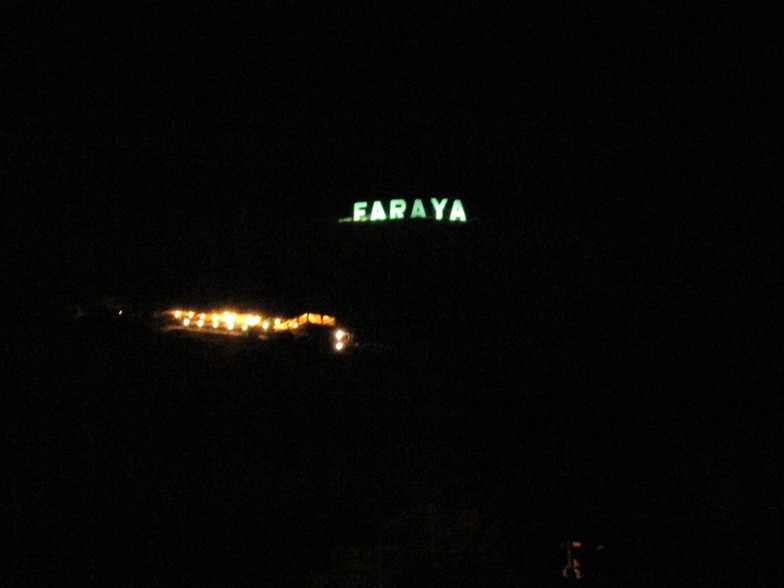 FARAYASign at night, Mzaar Ski Resort