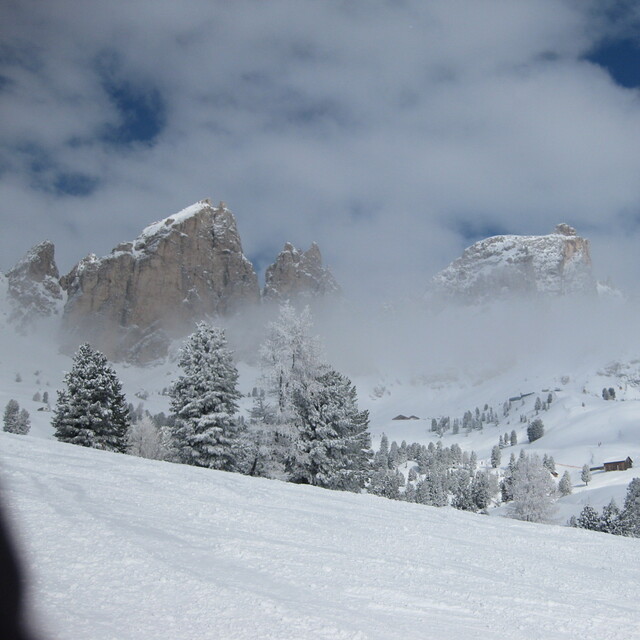Powder Snow in the Dolomites in March, Canazei
