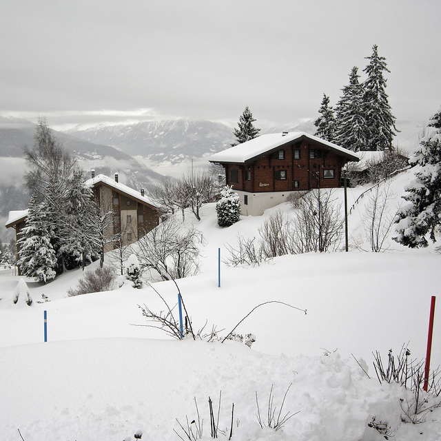 Anzère under a fresh blanket of snow.