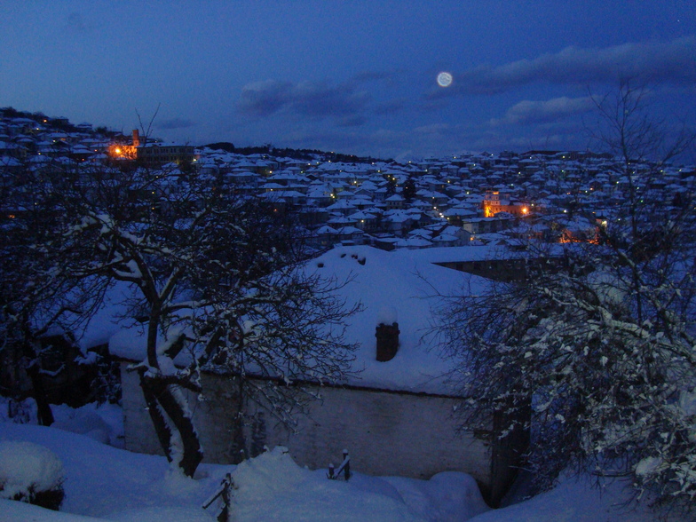 Night wiew to the baeautiful small town, Krushevo