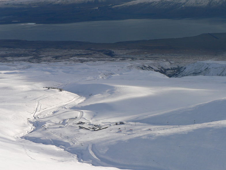 Looking down on Roundhill and Lake Tekapo