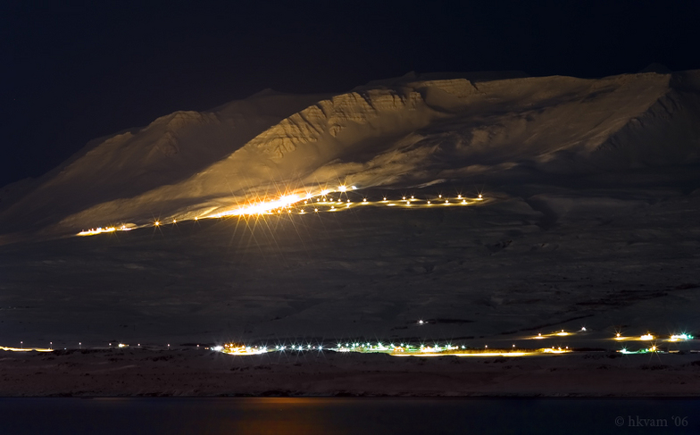 The ski slopes at Mt Hlidarfjall in Eyjafjordur, N-Iceland., Hlíðarfjall Akureyri