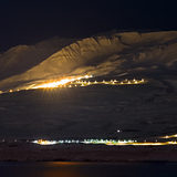 The ski slopes at Mt Hlidarfjall in Eyjafjordur, N-Iceland., Iceland