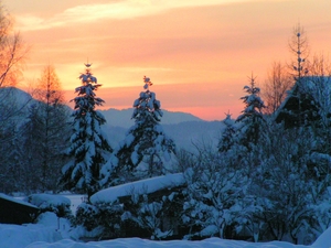 Sunset in Söll Ski Resort photo