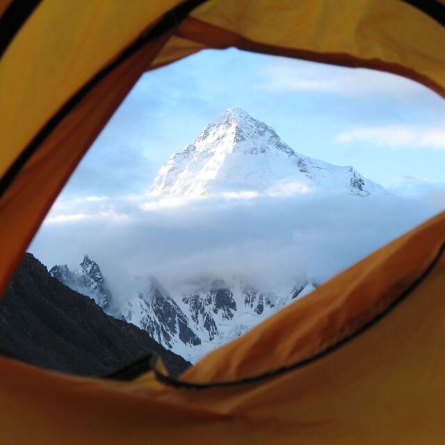 K2 from my tent at Concordia Pakistan, Broad Peak