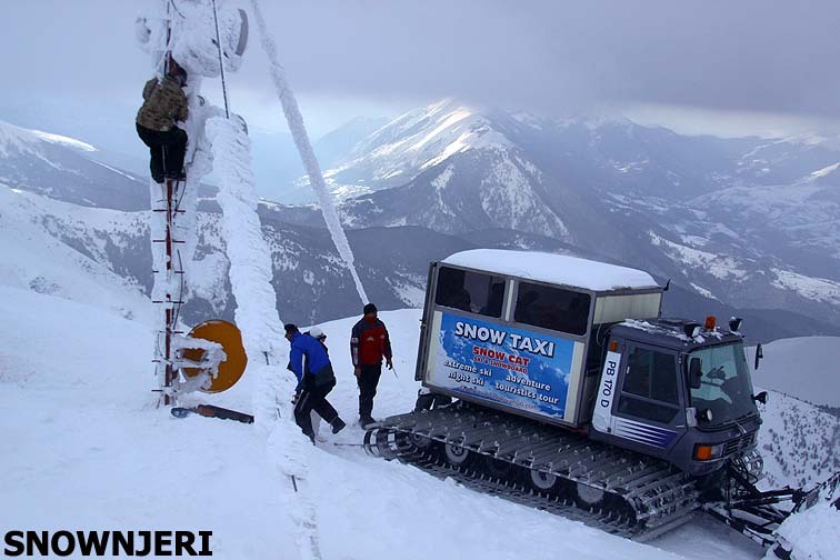 With Snow Taxi on top, Brezovica