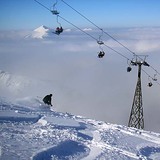 Happy on fresh snow, Kosovo