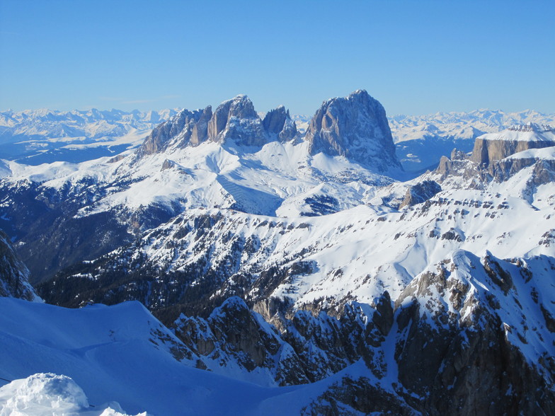 view from the Marmolada, Val Gardena