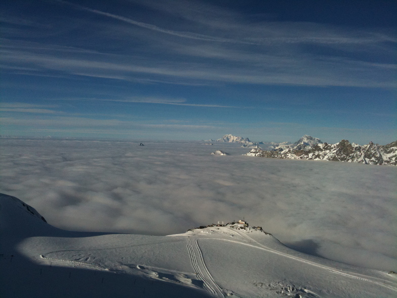 Unusual view of Cervinia, Zermatt