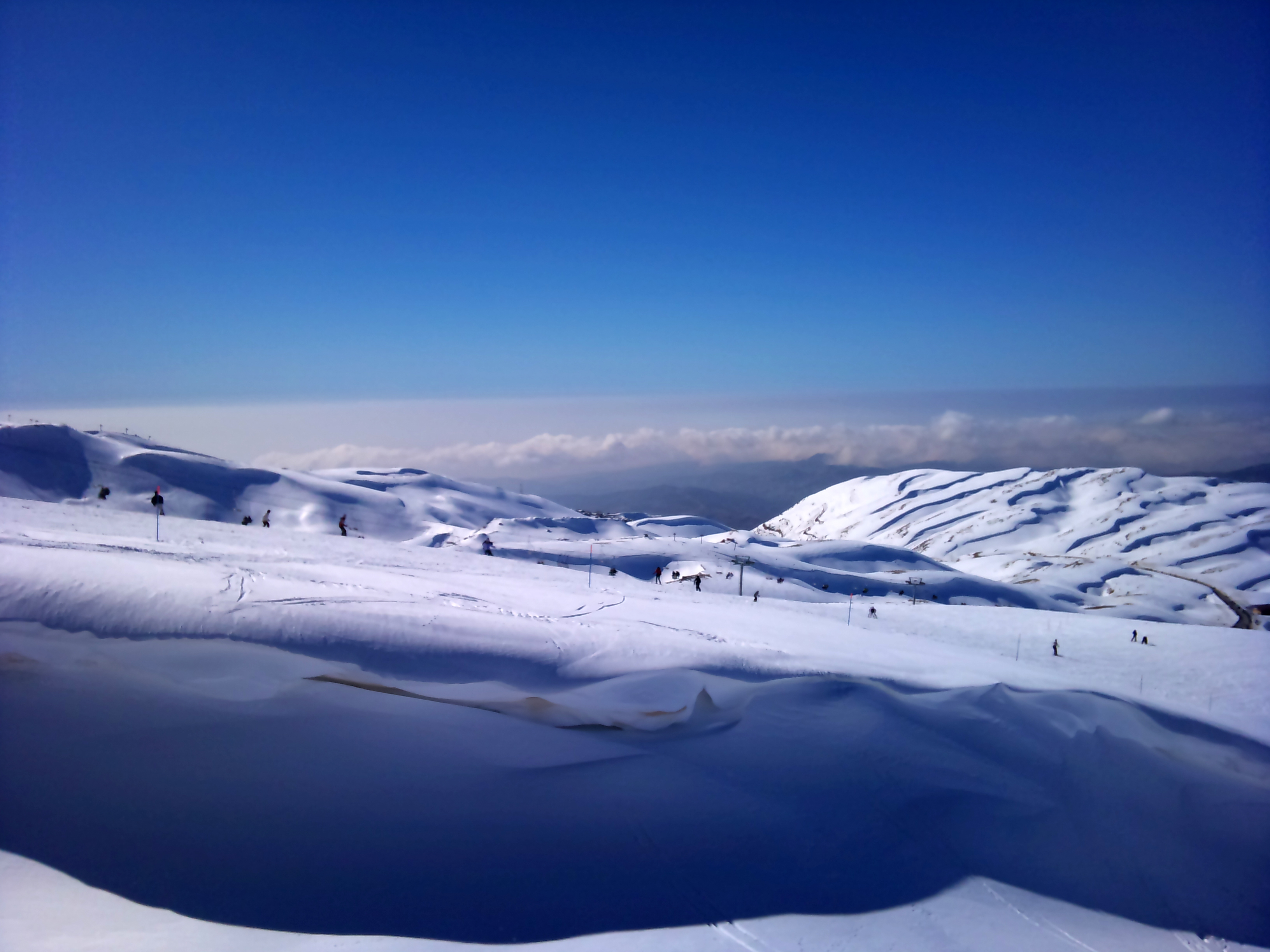 Overlooking Top of piste Nord(Blue), Mzaar Ski Resort