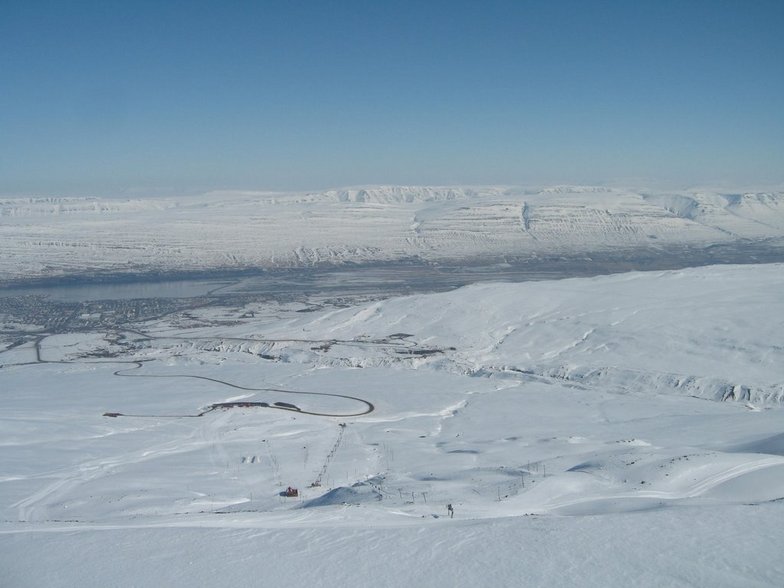 On the top of Akureyri ski area, Hlíðarfjall Akureyri