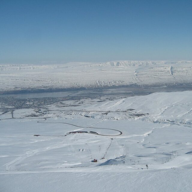 On the top of Akureyri ski area, Hlíðarfjall Akureyri